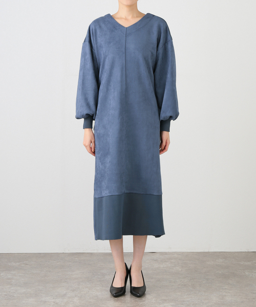 La TOTALITE（ラトータリテ）の「2WAYフェイクスエードワンピース（ワンピース・レディース・ブラック/ホワイト/ブルー・FREE）」の16枚目の写真