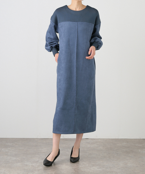 La TOTALITE（ラトータリテ）の「2WAYフェイクスエードワンピース（ワンピース・レディース・ブラック/ホワイト/ブルー・FREE）」の14枚目の写真