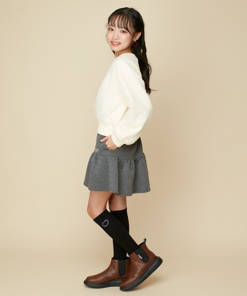 JENNI love(ジェニィラブ)の「【あったか】裏起毛そでチュール重ねトレーナー(スウェット・キッズ・アイボリー/ブラック/サックスブルー・130cm/150cm/140cm/160cm)」の9枚目の写真