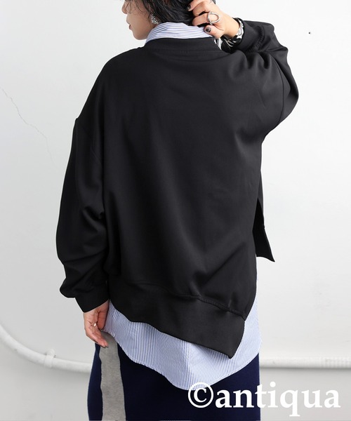 デザインアシメジャケット（その他アウター）｜antiqua（アンティカ）