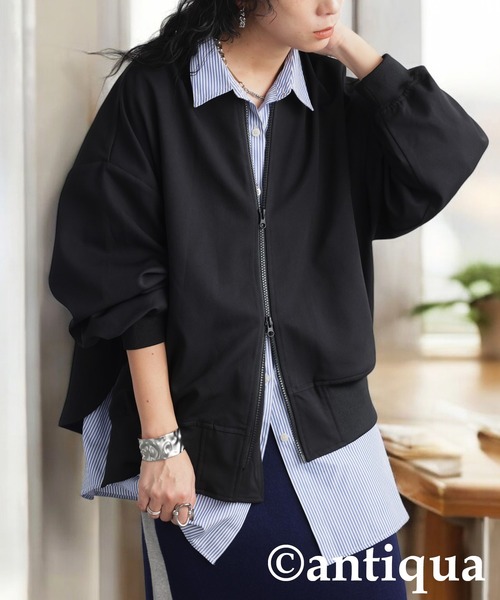 デザインアシメジャケット（その他アウター）｜antiqua（アンティカ）