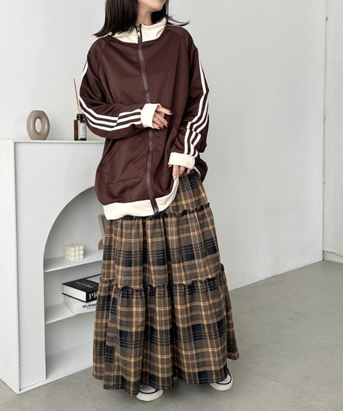 CLEA（クレア）の「チェック柄ティアードロングスカート（スカート・レディース・ブラック/イエロー/レッド・FREE）」の19枚目の写真