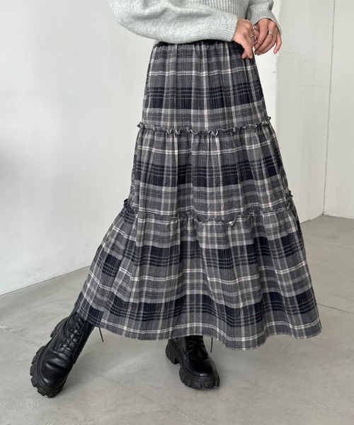 りんごです！ロイスクレヨン チェックロングティアードスカート NEW ITEMS | ロイスクレヨン公式サイト | Lois CRAYON official