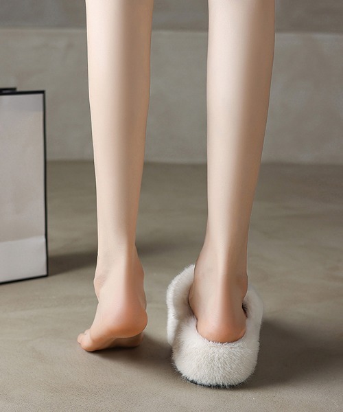 Miniministore(ミニミニストア)の「厚底ファーサンダル 蝶々 スリッパ 秋冬(サンダル・レディース・ベージュ/オフホワイト/ブラック・22.5cm/23.0cm/23.5cm/24.0cm/25.0cm/24.5cm)」の9枚目の写真