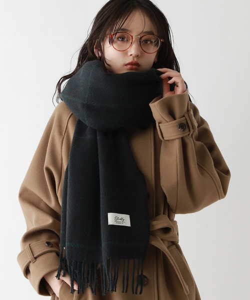 RAGEBLUE(レイジブルー)の「【UNISEX】スムースタッチチェックマフラー(マフラー・メンズ・ブラウン/ダークグリーン・FREE)」の2枚目の写真