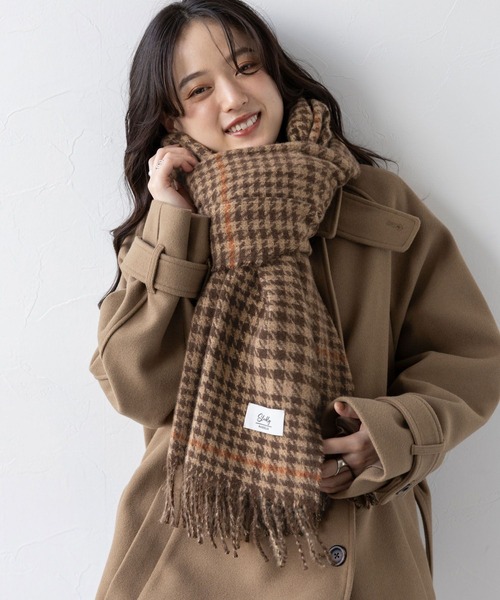RAGEBLUE(レイジブルー)の「【UNISEX】スムースタッチチェックマフラー(マフラー・メンズ・ブラウン/ダークグリーン・FREE)」の3枚目の写真