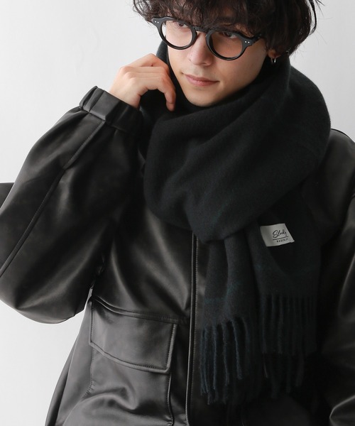 RAGEBLUE(レイジブルー)の「【UNISEX】スムースタッチチェックマフラー(マフラー・メンズ・ブラウン/ダークグリーン・FREE)」の17枚目の写真