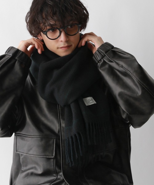RAGEBLUE(レイジブルー)の「【UNISEX】スムースタッチチェックマフラー(マフラー・メンズ・ブラウン/ダークグリーン・FREE)」の20枚目の写真