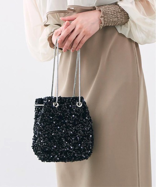 セール】【metoi】巾着風スパンコールパーティーバッグ 結婚式 二次会