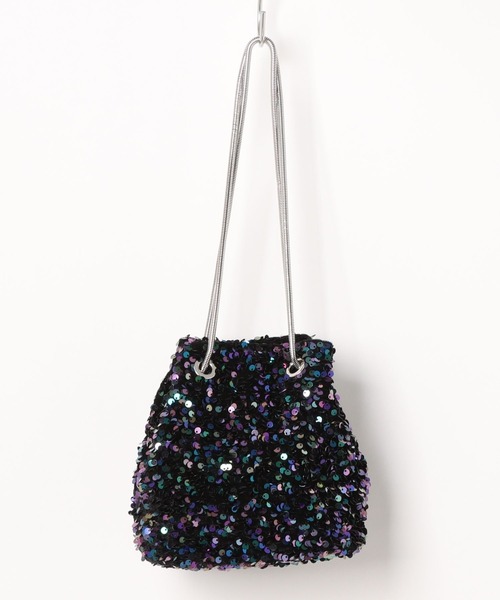 セール】【metoi】巾着風スパンコールパーティーバッグ 結婚式 二次会