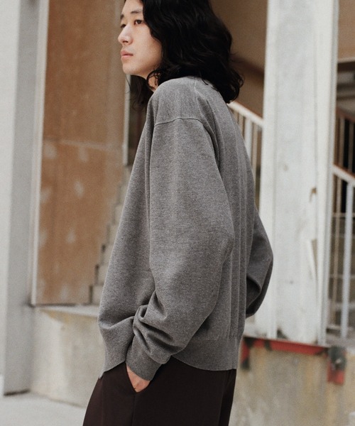 T/C BASIC KNIT SHIRT CARDIGAN ライトグレー T/C BASIC KNIT SHIRT CARDIGAN(シャツ/ブラウス)|WYM LIDNM