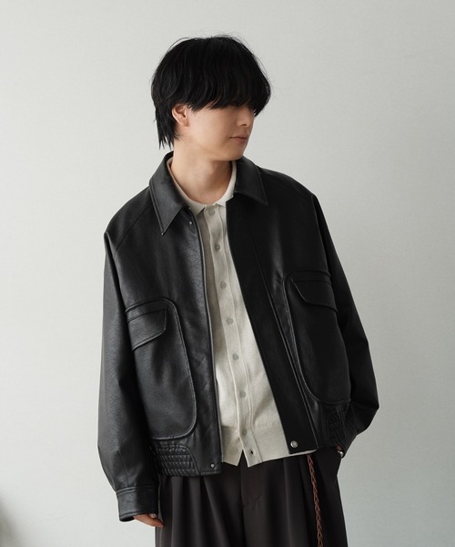 Mサイズ　WYM T/C BASIC KNIT SHIRT CARDIGAN WYM LIDNM（ウィム バイ リドム）の「T/C BASIC KNIT SHIRT