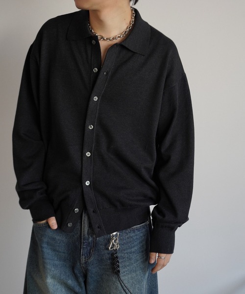 トップス T/C BASIC KNIT SHIRT CARDIGAN M T/C BASIC KNIT SHIRT CARDIGAN（シャツ/ブラウス）｜WYM LIDNM