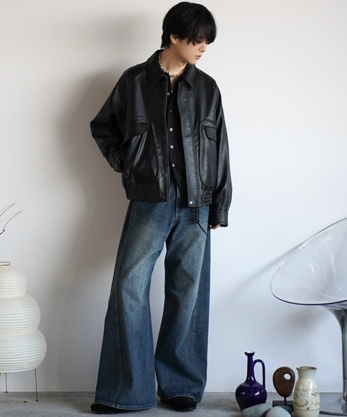 T/C BASIC KNIT SHIRT CARDIGAN チャコール T/C BASIC KNIT SHIRT CARDIGAN（シャツ/ブラウス）｜WYM LIDNM