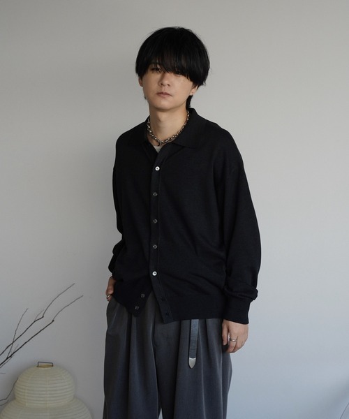 トップス WYM LIDNM T/C BASIC KNIT SHIRT CARDIGAN T/C BASIC KNIT SHIRT CARDIGAN（シャツ/ブラウス）｜WYM LIDNM