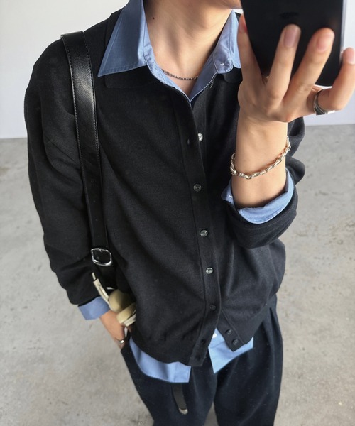 トップス T/C BASIC KNIT SHIRT CARDIGAN M T/C BASIC KNIT SHIRT CARDIGAN（シャツ/ブラウス）｜WYM LIDNM