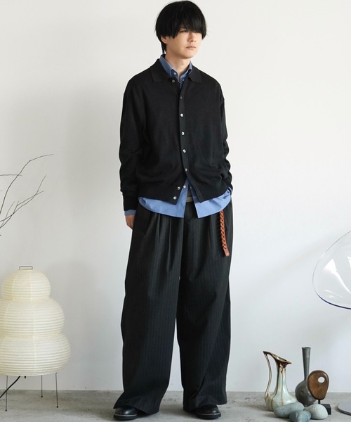 Mサイズ　WYM T/C BASIC KNIT SHIRT CARDIGAN WYM LIDNM（ウィム バイ リドム）の「T/C BASIC KNIT SHIRT