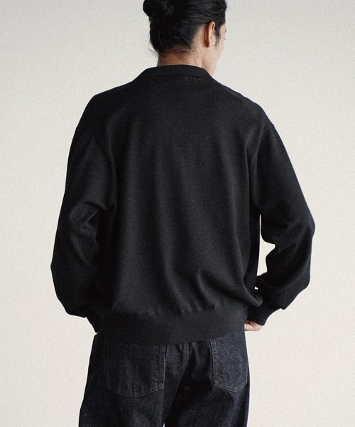 WYM LIDNM(ウィム バイ リドム)の「T/C BASIC KNIT SHIRT CARDIGAN(シャツ/ブラウス・メンズ・アッシュブラウン/ライトグレー/チャコール/グレー系/レッド/グレイッシュベージュ/ダークブルー/ブラウン・S/M/L)」の11枚目の写真