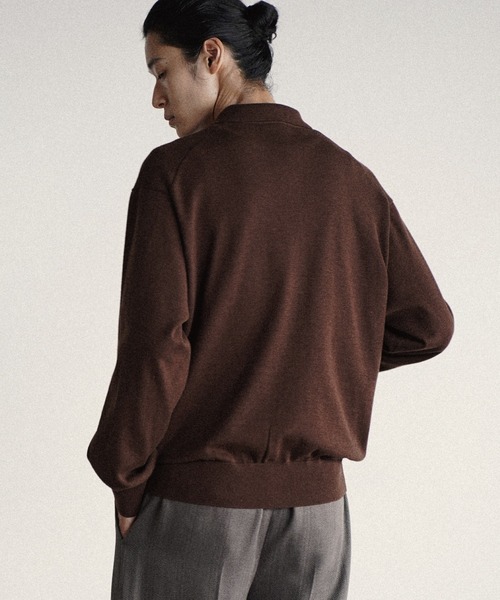 WYM LIDNM(ウィム バイ リドム)の「T/C BASIC KNIT SHIRT CARDIGAN(シャツ/ブラウス・メンズ・アッシュブラウン/ライトグレー/チャコール/グレー系/レッド/グレイッシュベージュ/ダークブルー/ブラウン・S/M/L)」の17枚目の写真