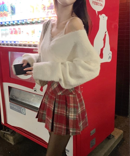 gossip!ロサンゼルス(ゴシップロサンゼルス)の「チェック柄 プリーツミニスカート Y2K(スカート・レディース・ブラック/ワイン・M/S/L)」の5枚目の写真