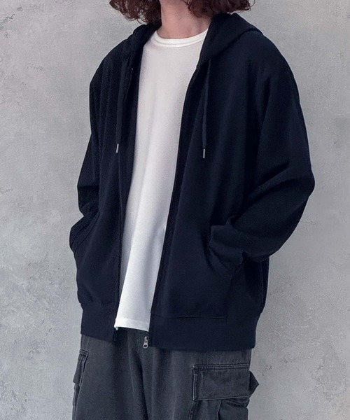 ohga パーカー　ブルゾン　ネイビー ◇ヘビーオンスプルオーバーパーカー◇[品番：JG000013500