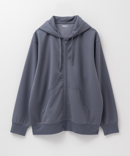 NAVY(ネイビー)の「NAVY 速乾ジョーゼットZIPパーカー【UVカット】(パーカー・メンズ・ブラック/グレー/グレイッシュベージュ/ブルーグレー/ネイビー/チャコールグレー/ブルー・M/XL/L/S/XXL)」の17枚目の写真