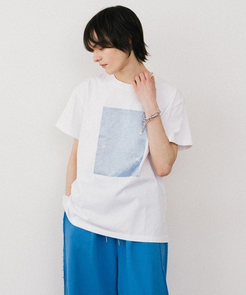 LA BELLE ETUDE(ラベルエチュード)の「スクエア箔プリントTシャツ(Tシャツ/カットソー・レディース・ホワイト/グレー・0/1)」の22枚目の写真