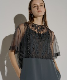 LE'RURE リルアー パンツドレス オールインワン ブラック LE'RURE パンツドレス Paisley lace pants dress : ZOZOTOWN