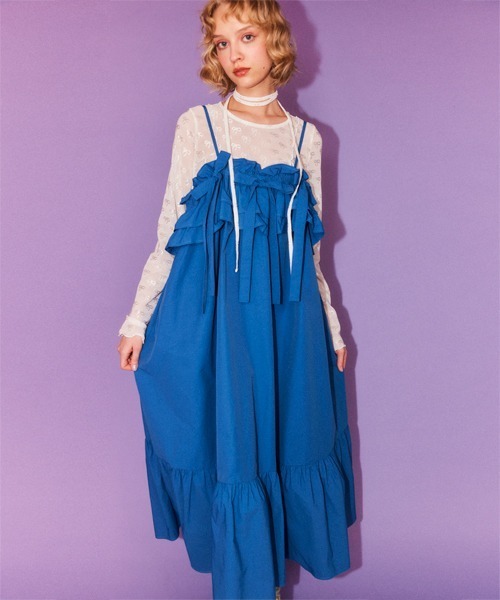 Candy Stripper（キャンディストリッパー）の「FOR YOU CAMISOLE ドレス（ワンピース・レディース・ブルー/オフホワイト/ブラック・FREE）」の5枚目の写真