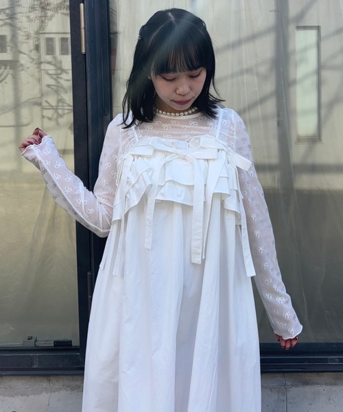 Candy Stripper（キャンディストリッパー）の「FOR YOU CAMISOLE ドレス（ワンピース・レディース・ブルー/オフホワイト/ブラック・FREE）」の14枚目の写真