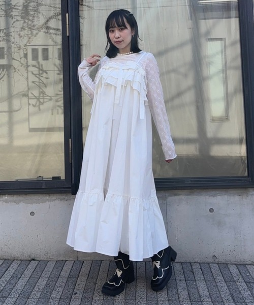 Candy Stripper（キャンディストリッパー）の「FOR YOU CAMISOLE ドレス（ワンピース・レディース・ブルー/オフホワイト/ブラック・FREE）」の10枚目の写真