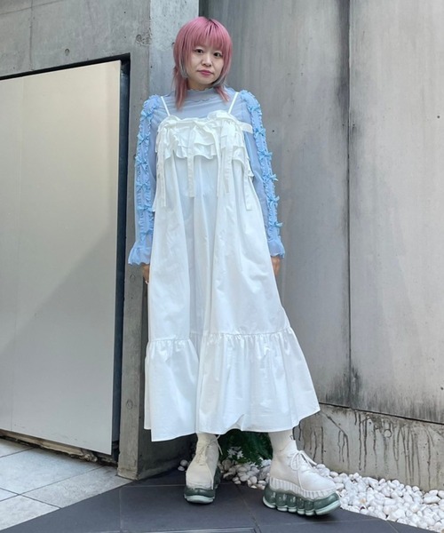 Candy Stripper（キャンディストリッパー）の「FOR YOU CAMISOLE ドレス（ワンピース・レディース・ブルー/オフホワイト/ブラック・FREE）」の15枚目の写真