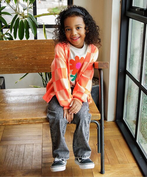 BREEZE（ブリーズ）の「【ジュニア対応】チェッカーカーディガン（カーディガン/ボレロ・キッズ・オレンジ・90/100/120/140）」の3枚目の写真