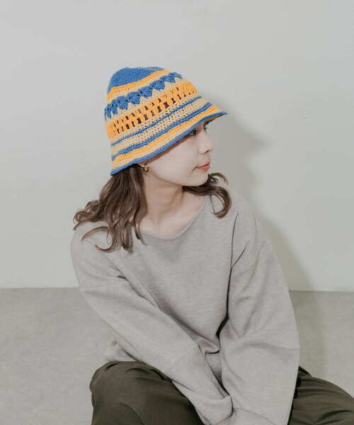 SMELLY（スメリー）の「ボーダークロシェハット（ハット・レディース・ブルー/ネイビー・-）」の7枚目の写真
