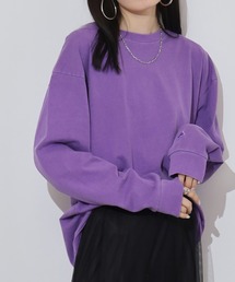 JEMORGAN 天竺ピグメントクルーネックL/S-T