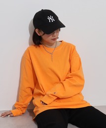 JEMORGAN 天竺ピグメントクルーネックL/S-T