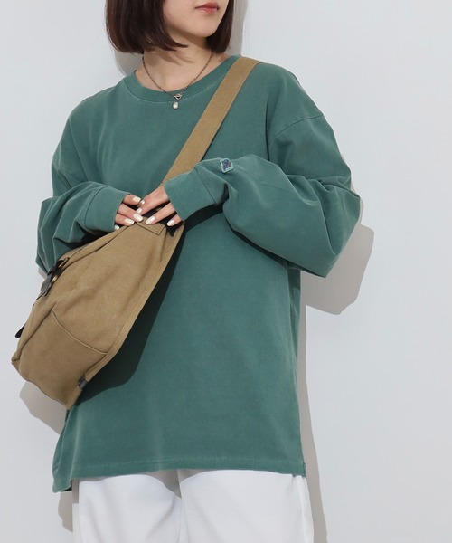 JEMORGAN(ジェーイーモーガン)の「JEMORGAN 天竺ピグメントクルーネックL/S-T(Tシャツ/カットソー・メンズ・グリーン/ブラック/ブルー/オフホワイト/パープル/オレンジ・XL/L/M)」の4枚目の写真