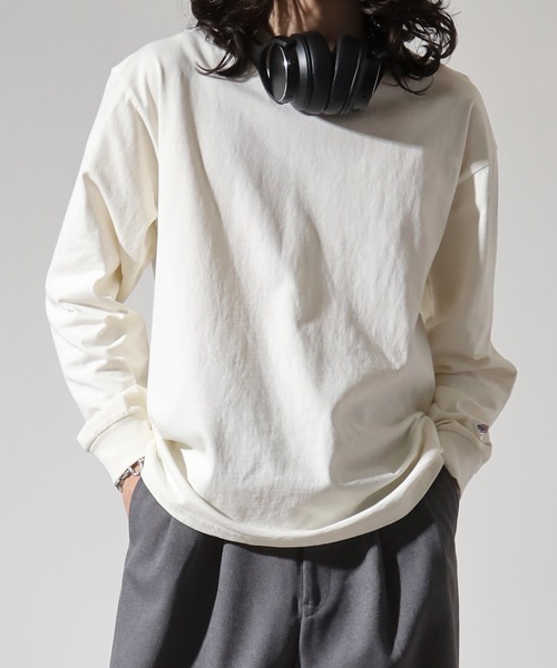 JEMORGAN(ジェーイーモーガン)の「JEMORGAN 天竺ピグメントクルーネックL/S-T(Tシャツ/カットソー・メンズ・グリーン/ブラック/ブルー/オフホワイト/パープル/オレンジ・XL/L/M)」の9枚目の写真