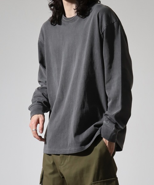 JEMORGAN(ジェーイーモーガン)の「JEMORGAN 天竺ピグメントクルーネックL/S-T(Tシャツ/カットソー・メンズ・グリーン/ブラック/ブルー/オフホワイト/パープル/オレンジ・XL/L/M)」の11枚目の写真