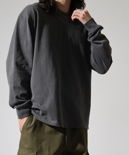 JEMORGAN(ジェーイーモーガン)の「JEMORGAN 天竺ピグメントクルーネックL/S-T(Tシャツ/カットソー・メンズ・グリーン/ブラック/ブルー/オフホワイト/パープル/オレンジ・XL/L/M)」の13枚目の写真