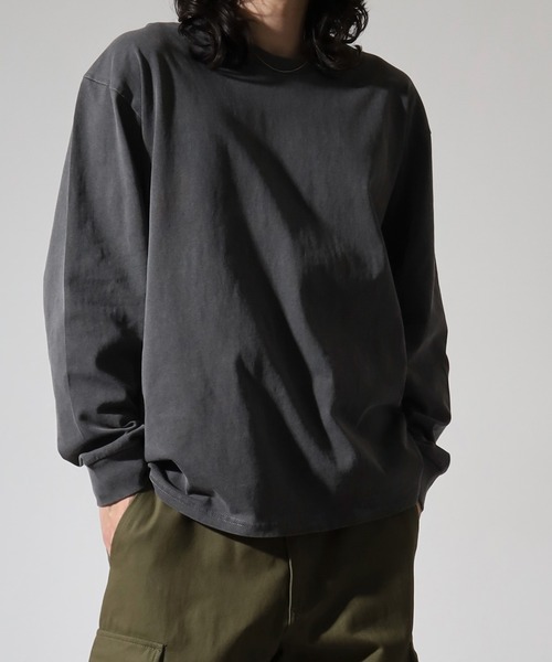 JEMORGAN(ジェーイーモーガン)の「JEMORGAN 天竺ピグメントクルーネックL/S-T(Tシャツ/カットソー・メンズ・グリーン/ブラック/ブルー/オフホワイト/パープル/オレンジ・XL/L/M)」の12枚目の写真