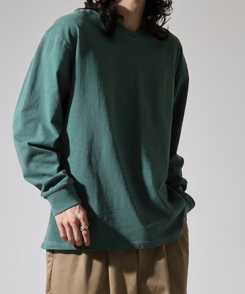 JEMORGAN(ジェーイーモーガン)の「JEMORGAN 天竺ピグメントクルーネックL/S-T(Tシャツ/カットソー・メンズ・グリーン/ブラック/ブルー/オフホワイト/パープル/オレンジ・XL/L/M)」の17枚目の写真