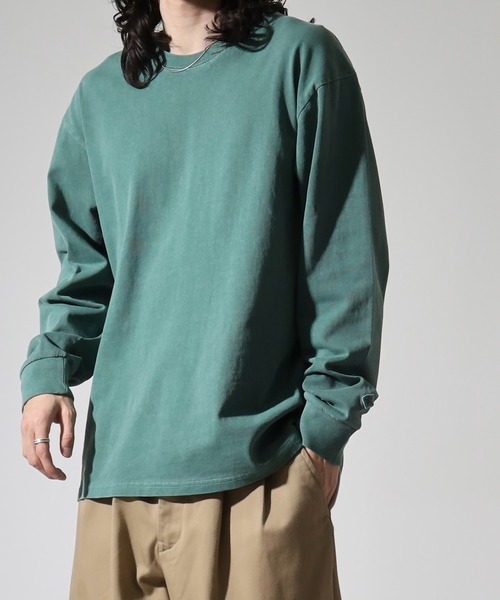 JEMORGAN(ジェーイーモーガン)の「JEMORGAN 天竺ピグメントクルーネックL/S-T(Tシャツ/カットソー・メンズ・グリーン/ブラック/ブルー/オフホワイト/パープル/オレンジ・XL/L/M)」の15枚目の写真