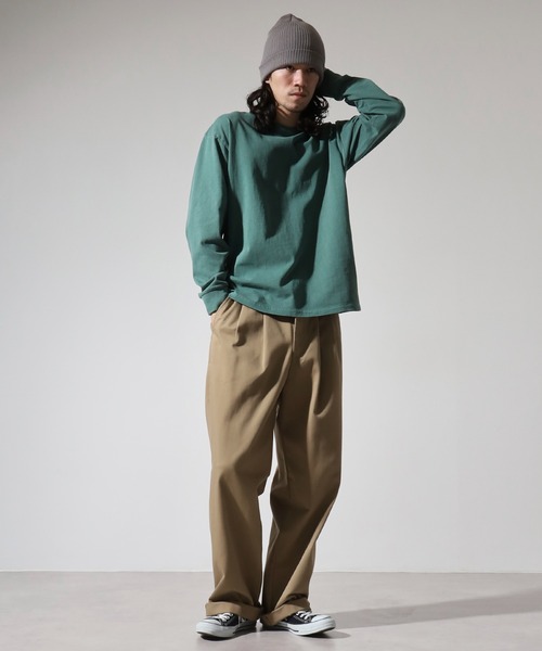 JEMORGAN(ジェーイーモーガン)の「JEMORGAN 天竺ピグメントクルーネックL/S-T(Tシャツ/カットソー・メンズ・グリーン/ブラック/ブルー/オフホワイト/パープル/オレンジ・XL/L/M)」の18枚目の写真