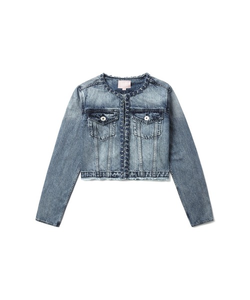 BAPY DENIM JACKET WITH BROOCH