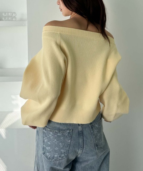 archives（アルシーヴ）の「Ｗｚｉｐオフショルポリニット（ニット/セーター・レディース・アイボリー/ブルー/イエロー/ブラック・MEDIUM）」の7枚目の写真