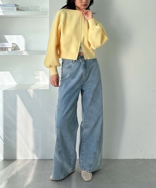 archives（アルシーヴ）の「Ｗｚｉｐオフショルポリニット（ニット/セーター・レディース・アイボリー/ブルー/イエロー/ブラック・MEDIUM）」の10枚目の写真