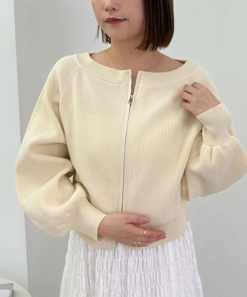 archives（アルシーヴ）の「Ｗｚｉｐオフショルポリニット（ニット/セーター・レディース・アイボリー/ブルー/イエロー/ブラック・MEDIUM）」の11枚目の写真