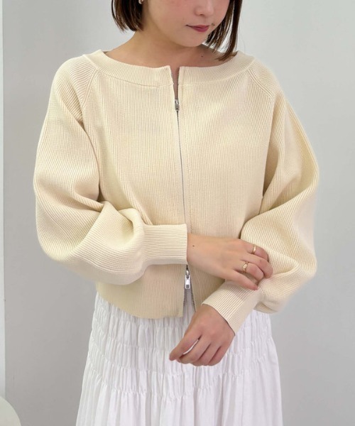 archives（アルシーヴ）の「Ｗｚｉｐオフショルポリニット（ニット/セーター・レディース・アイボリー/ブルー/イエロー/ブラック・MEDIUM）」の12枚目の写真