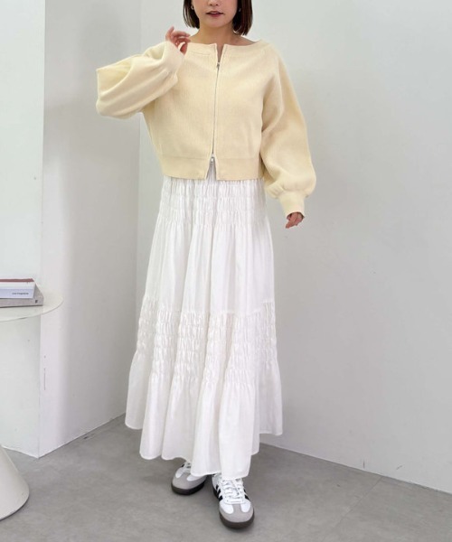 archives（アルシーヴ）の「Ｗｚｉｐオフショルポリニット（ニット/セーター・レディース・アイボリー/ブルー/イエロー/ブラック・MEDIUM）」の15枚目の写真